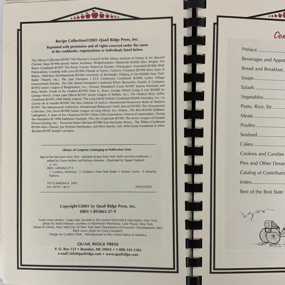 Best Of The Best From New York Cookbook By Quail Ridge Press 2001 Spiral Bound - Picture 5 of 15
